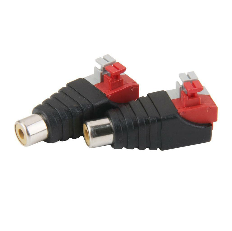 10x Speaker Wire Cable to Audio Female RCA Connector Adapter Plug