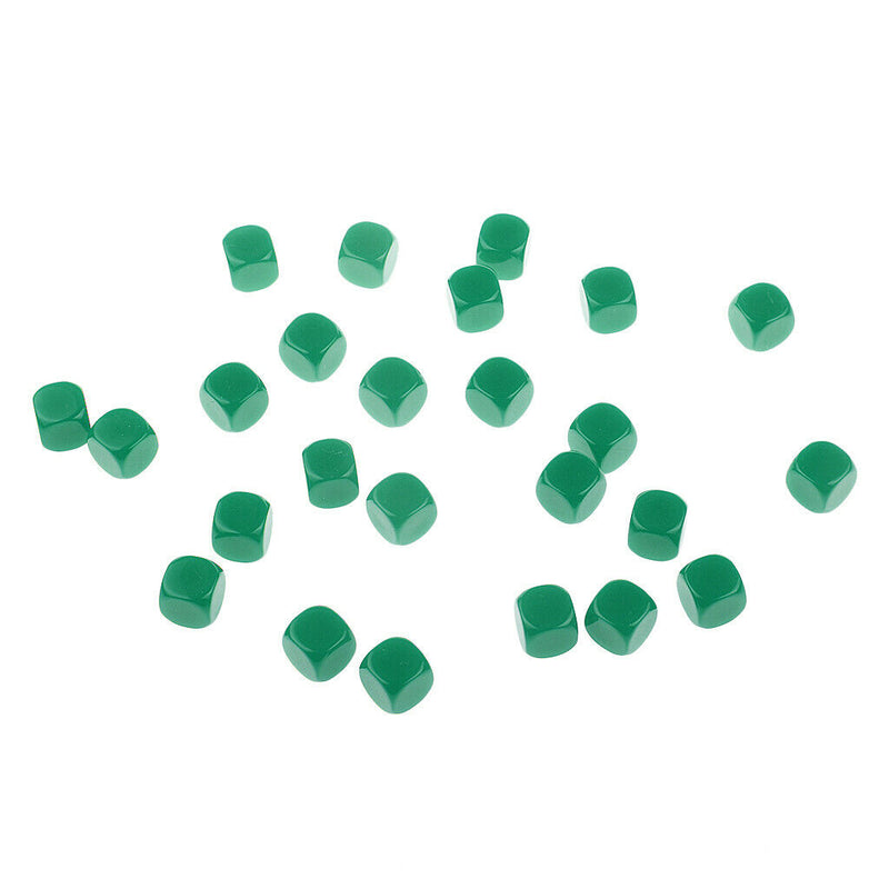 50 Pieces Opaque Blank Dice D6 for D&D RPG MTG Party Games Green + Rose Red