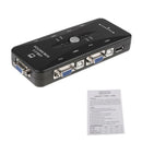 4 Port Hub USB 2.0 KVM VGA/SVGA Switch Box For PC Keyboard Mouse Monitor