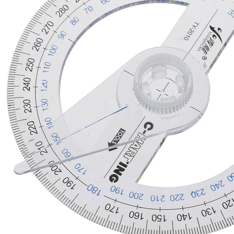 Portable Diameter Of 10cm Plastic 360 Degree Pointer Protractor Ruler