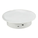 Electric Rotating Display Stand Turntable for Jewelry Watch  White-Mirror