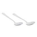 Solid Polished Stainless Steel Set of 2 Round Soup Spoons I1L9