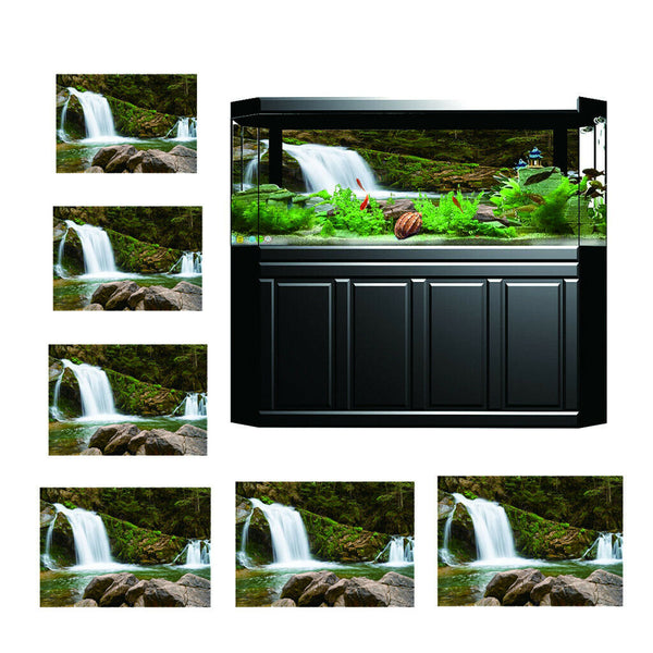 Aquarium Fish Tank Background Poster Waterfall Landscape Decor 61x30cm