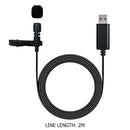 USB Clip Microphone Lavalier Omnidirectional Wired Speaker for Computer PC A