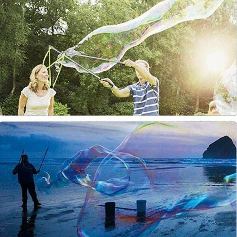 Stainless Steel Giant Bubble Making Wand Bubble Show Props Toys Blue 90cm