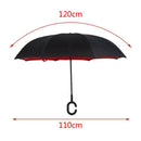 Red Folding Reverse Umbrella Double Layer Inverted Windproof Rain Car Umbre