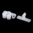 (White)Plastic Double Ball Cabinet Cupboard Display Door Roller Latch Catch