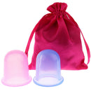 2Pcs Silicone Anti Cellulite Massage Vacuum Cupping Body Facial Cups +Bag