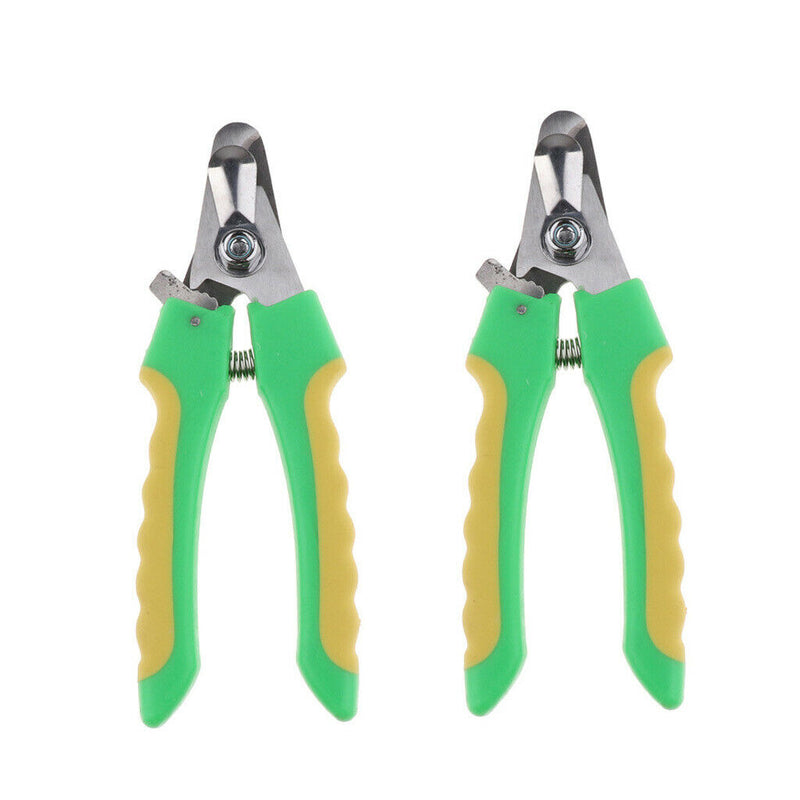 2PCS Pet Dog Cat Alloy Nail Clipper Trimmer for Small Animals Green L