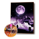 Diamond Painting Purple Cloudy Moon Full Round Drill Wall Picture 30x40cm
