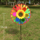 Sunflower Windmill Triple Wind Spinner Yard Garden Decoration Child Kids Toys BX