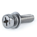 40Pcs M4 Phillips Hex Head Screws Spring/Flat Washer Sems Bolt Kit A2 Stainless