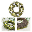 Collection Easter Egg Wreath 35cm Rattan Garland Farmhouse Party Decoration