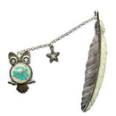 1XLuminous Night Owl Bookmark Labels Read Maker Feather Book Mark Stationer TE