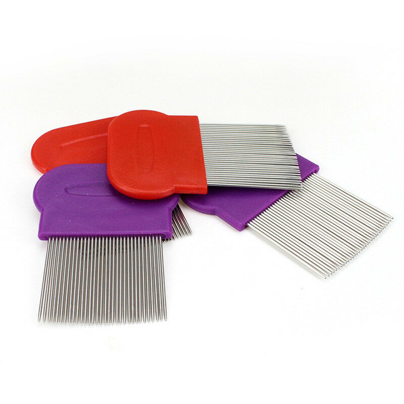 Comb Head Hair Lice Nit Pet Safe Flea Eggs Dirt Dust Remover Steel Tooth Bru Kw
