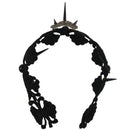 Gothic punk style rivet Lolita tiara black lace forehead headband