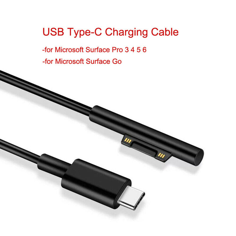 Replacement Charging Cable Charger Cord for Microsoft Surface Pro 3 4 5 6 USB In
