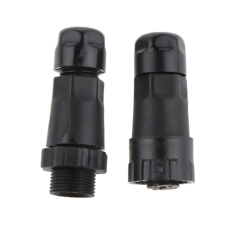 3 Pins Male Plug Female Socket Power Connector 15A IP6 Waterproof Black
