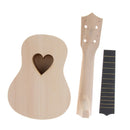 Handmade 21 inch Ukulele Hawaii Guitar Body Neck Fingerboard DIY Parts