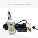 12V LED Green Underwater Submersible Night Fishing Light Crappie Shad Squid B B7