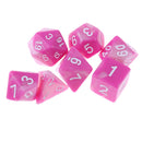 7X Polyhedral Dice for  D20 D12 D10 D8 D6 D4 Rose White
