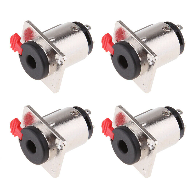 4 Pieces 6.35mm 1/4 Inch Female Stereo Audio Socket Connector Locking Style