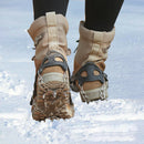 19 Studs Ice Gripper Spikes Stainless Steel Climbing Crampons (Black L) A