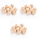 150pcs Natural Wooden Beads Round Untreated Beechwood Loose Spacer Balls