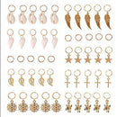 50pcs Hair  Braid Rings Shell Feather Cross Hair Loops Clips Accessories