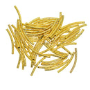 200pcs Copper Engraved Curved Noodle Tube Spacer Beads Jewelry Findings 25mm