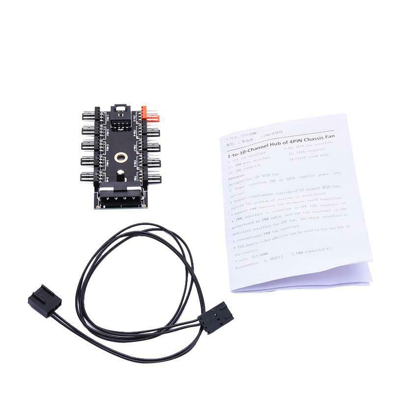 4 Pin PWM Fan HUB Splitter Chassis Four Cooler Fan Temperature Controller Board