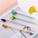 5Pcs Cute Black Ink Vegetable Gel Pen 0.5Mm Cartoon Plastic Gel Pens For Wr G7C5