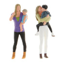 2Pcs 1/64 Mini Mother and Child People Building Sand Table Layout Ornaments