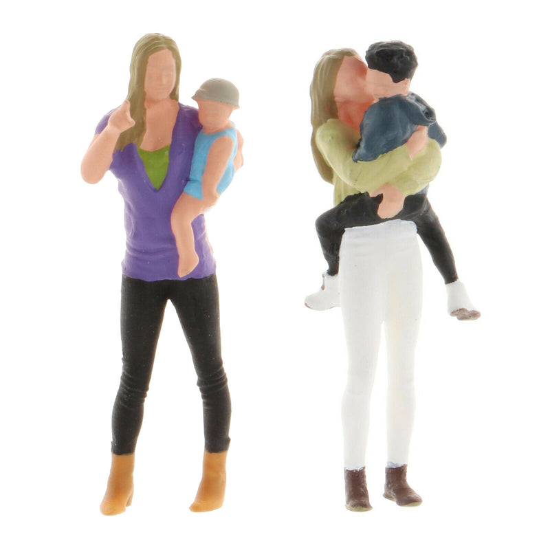 2Pcs 1/64 Mini Mother and Child People Building Sand Table Layout Ornaments