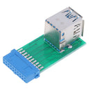 Motherboard 20Pin Header To 2 Ports USB 3.0 Type A Female Port HUB Adapters Pg