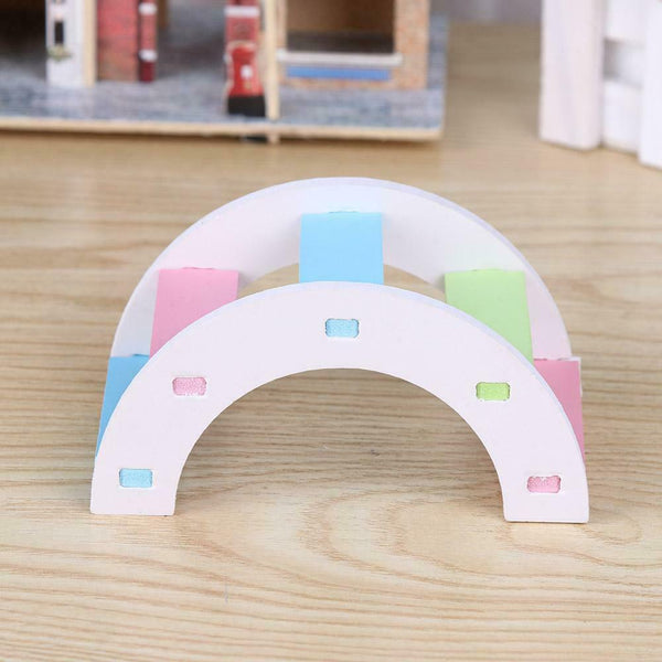 Hamster Colorful Ladder Toys Small Animal Pets Climbing Wood Rainbow Bridge #gib