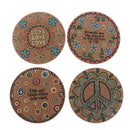 4Pcs Pot Holder Tabletop Decor Round Shape Heat Insulation Natural Cork Pine Hn