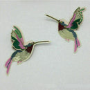 1 pair Birds Hummingbirds DIY Embroidered Patch Clothes Fabric 18*14.5cm New