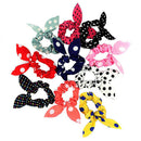 10Pcs Girl Rabbit Ear Hair Tie Bands Korean Style Polka Dot Ponytail Holder Fine