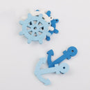 100x Mini Helm Wooden Beads Charms Scrapbooking Jewerlry DIY Bottons Decor