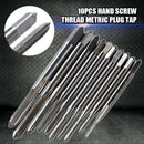 10pcs M1-M3.5 Shank Hand Screw Thread Metric Plug Tap Drill Bits Tool Set