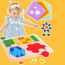 Wood Geometric Puzzle Toys Kids Children Montessori Jigsaw Educational Game Kits