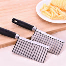 Stainless Steel Potato Chip Slicer Dough Vegetable Fruit Wavy Slicer KnifeB Hn