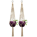 2 Pcs Macrame Plant Hanger Indoor Outdoor Hanging Planter Basket Jute Rope  F1G5