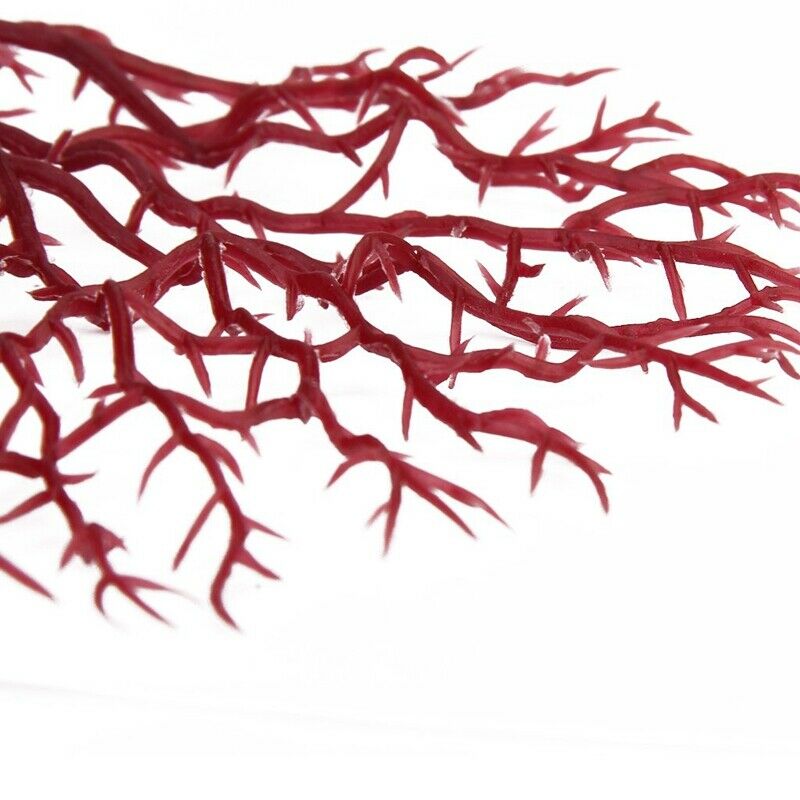 Aquarium Artificial Red Coral Underwater Plants Ornament Decorating C3C5
