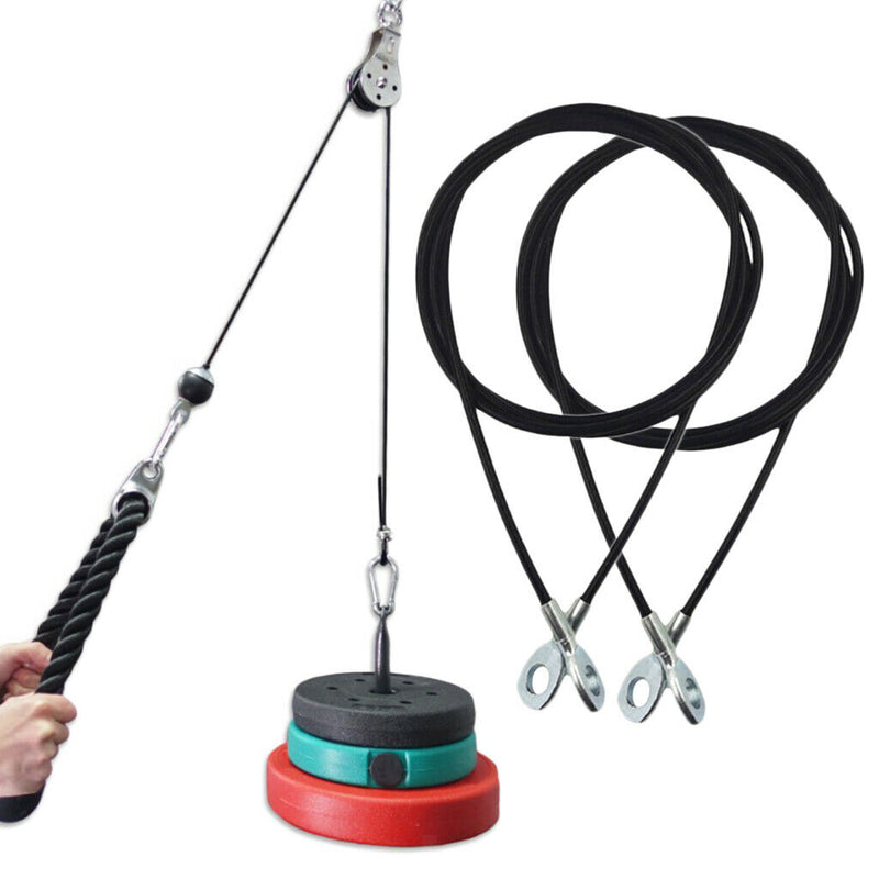 2Pcs Fitness DIY Pulley Cable Machine Triceps Hand Workout Equipment Accs