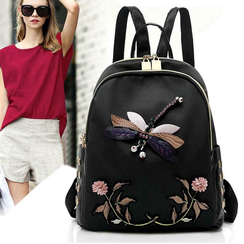 Fall Oxford Cloth Backpack Girls Backpack Animal Print Soft Shoulder Bag A