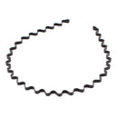 Women Men Sports Metal Wave Frame Headband with Headband Black 4 Pieces X1F4
