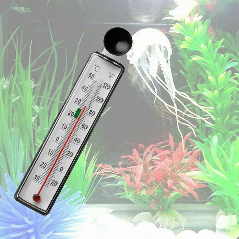 Fish Tank Aquarium Thermometer Glass Meter Water Temperature Gauge Suction  V4U8