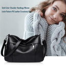 Solid Color Shoulder Handbags Women Litchi Pattern PU Leather Crossbody Bag
